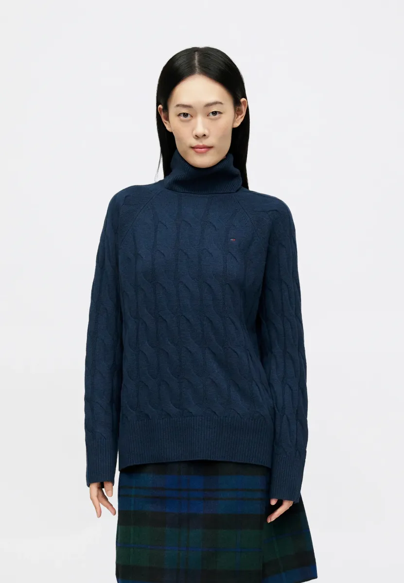 SOFT CABLE ROLL - Strickpullover - dark night navy