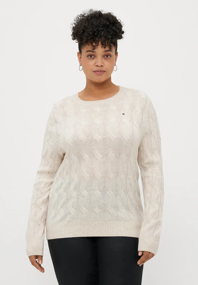 SOFT CABLE - Strickpullover - heather oatmilk