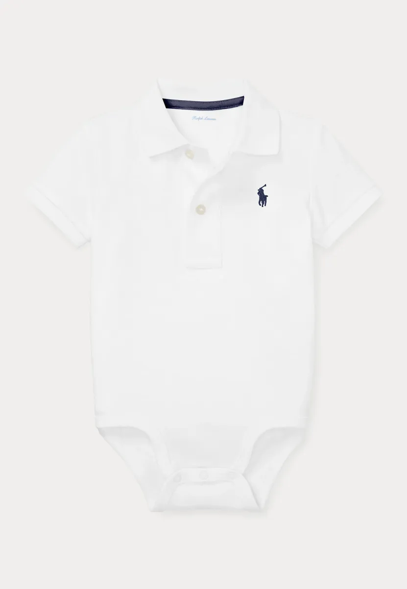 SOFT COTTON POLO BODYSUIT - Body - white