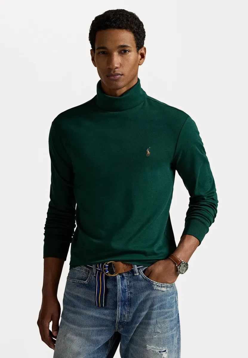 SOFT COTTON ROLL NECK - Langarmshirt - moss agate