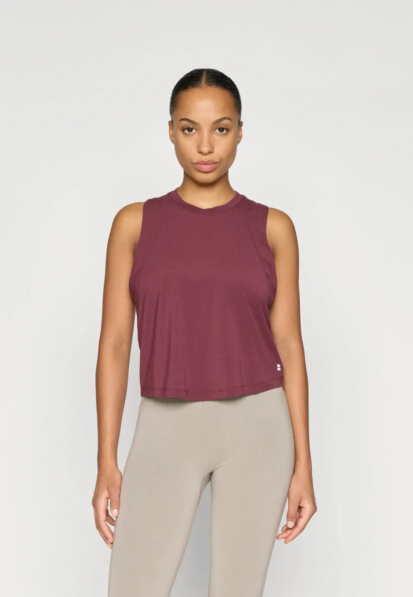 SOFT FLOW STUDIO TWIST BACK TANK - Top - garnet red