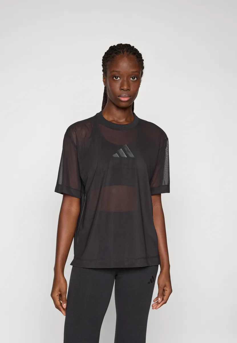 SOFT LUX MESH TEE - T-Shirt print - black
