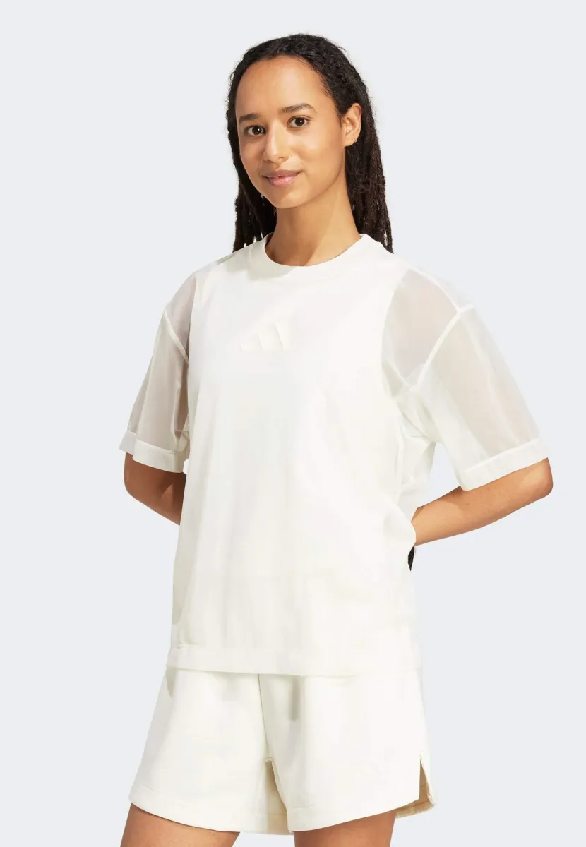 SOFT LUX MESH TEE - T-Shirt print - off white