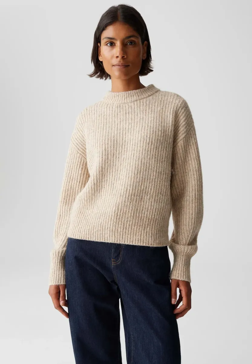 SOFT REGULAR FIT RIB - Strickpullover - macadamia