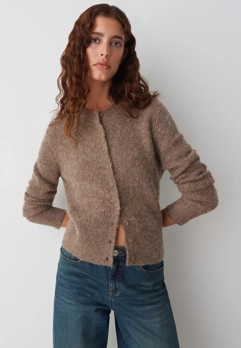 SOFT SLIM FIT - Strickjacke - cocoa