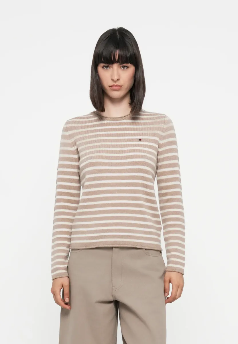 SOFT SWEATER - Strickpullover - safari/ivory petal