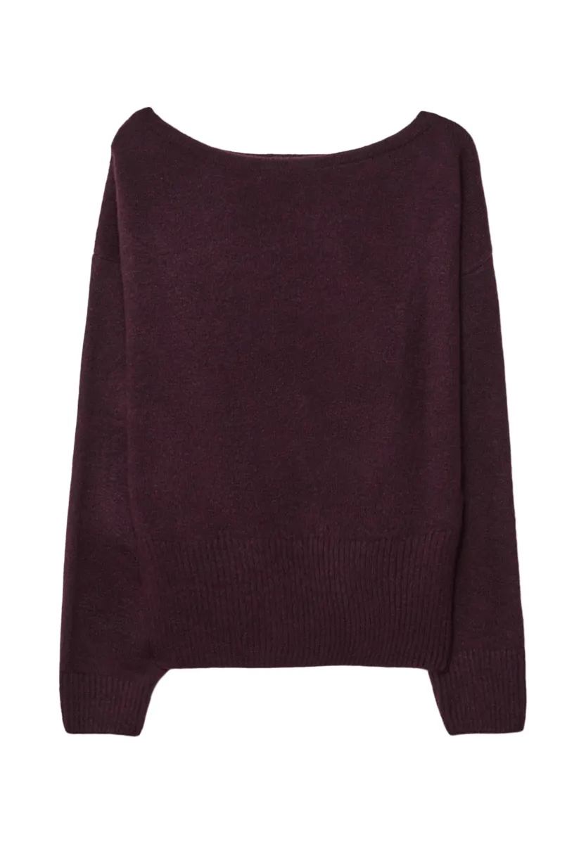 SOFT-TOUCH BOAT NECK - Strickpullover - dark red