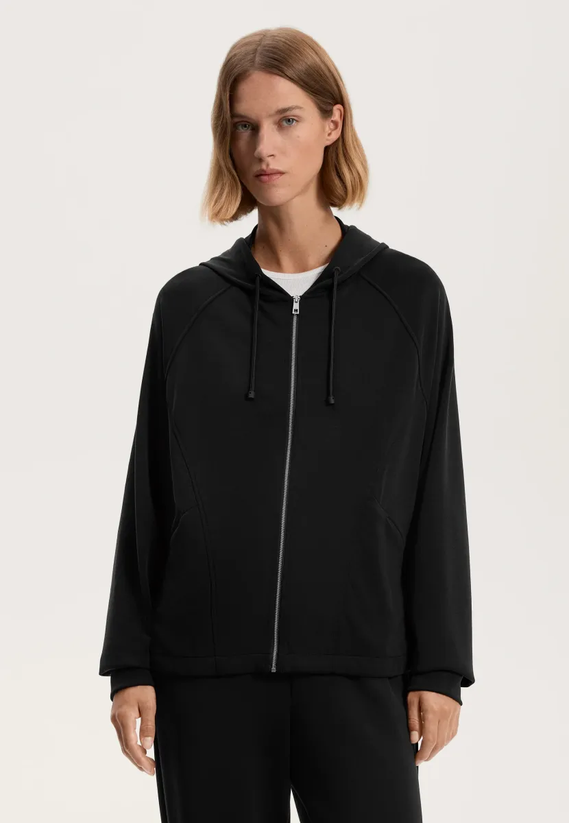 SOFT-TOUCH BRUSHED - Sweatjacke - black
