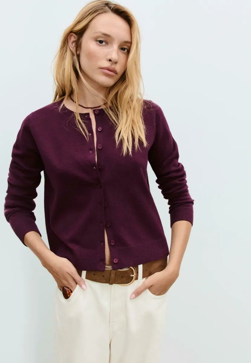 SOFT-TOUCH - Strickjacke - dark red