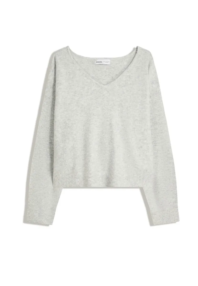 SOFT TOUCH V-NECK  - Strickpullover - grey
