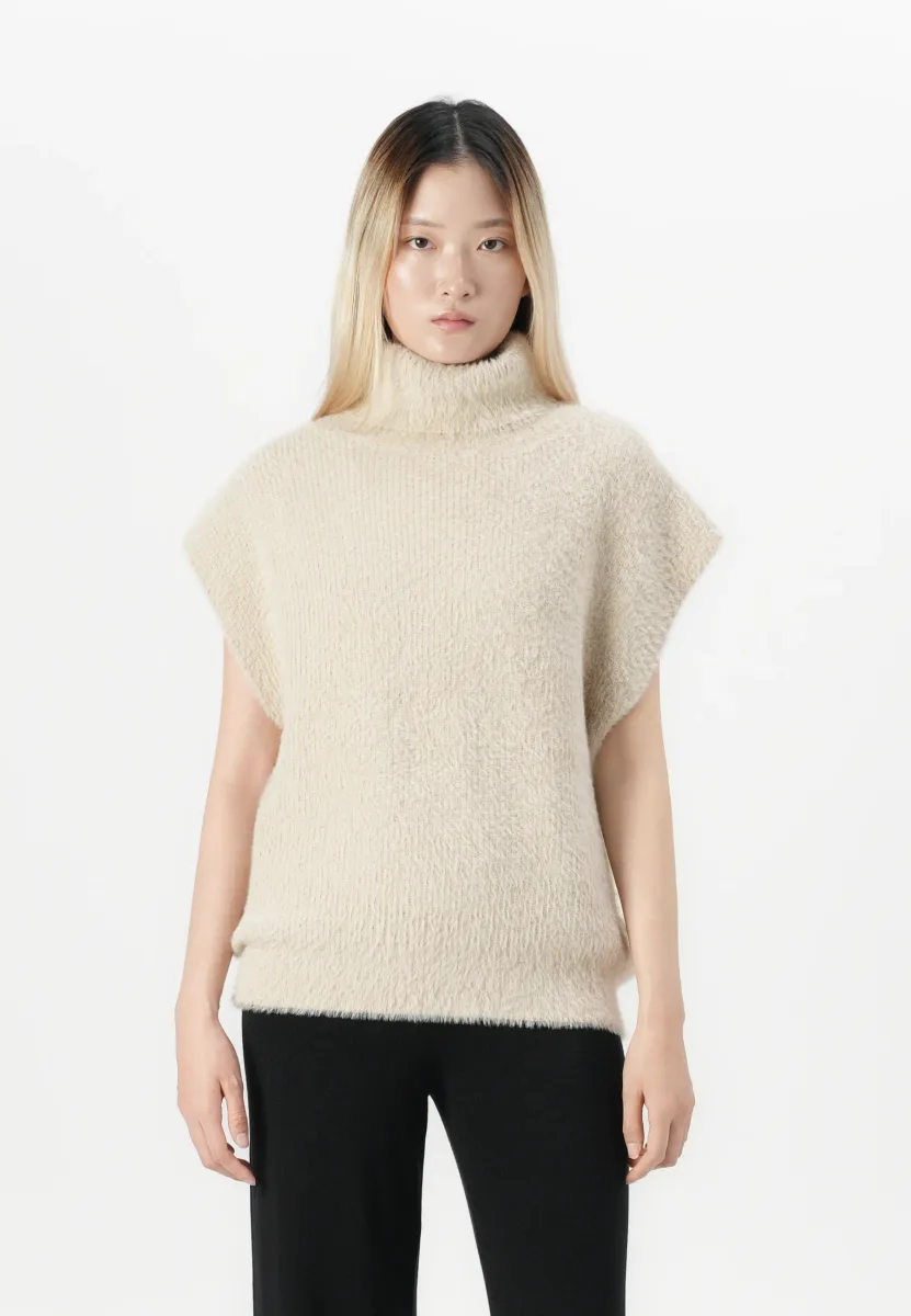 SOFT TURLE NECK - Strickpullover - brown rice