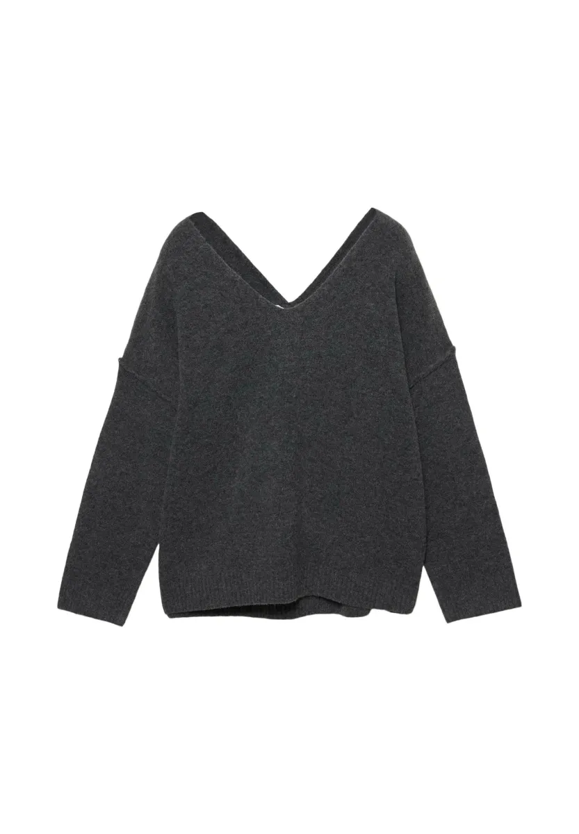 SOFT V-NECK - Strickpullover - dark grey