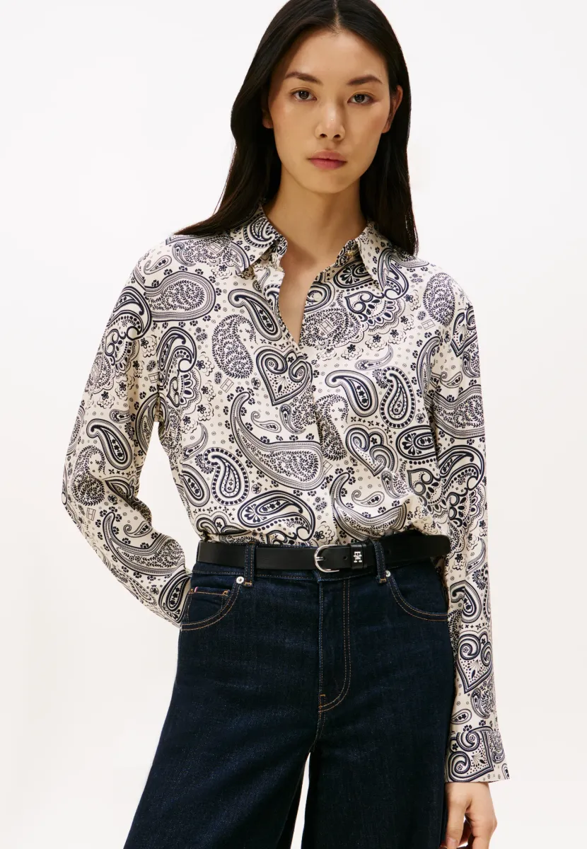 SOFT VIS LS - Hemdbluse - paisley white / navy