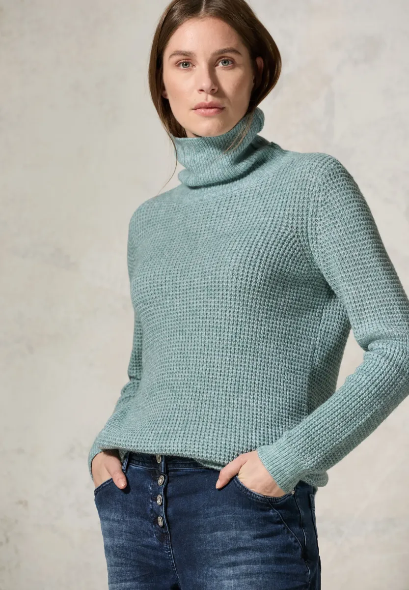 SOFTER ROLLKRAGEN - Strickpullover - grün