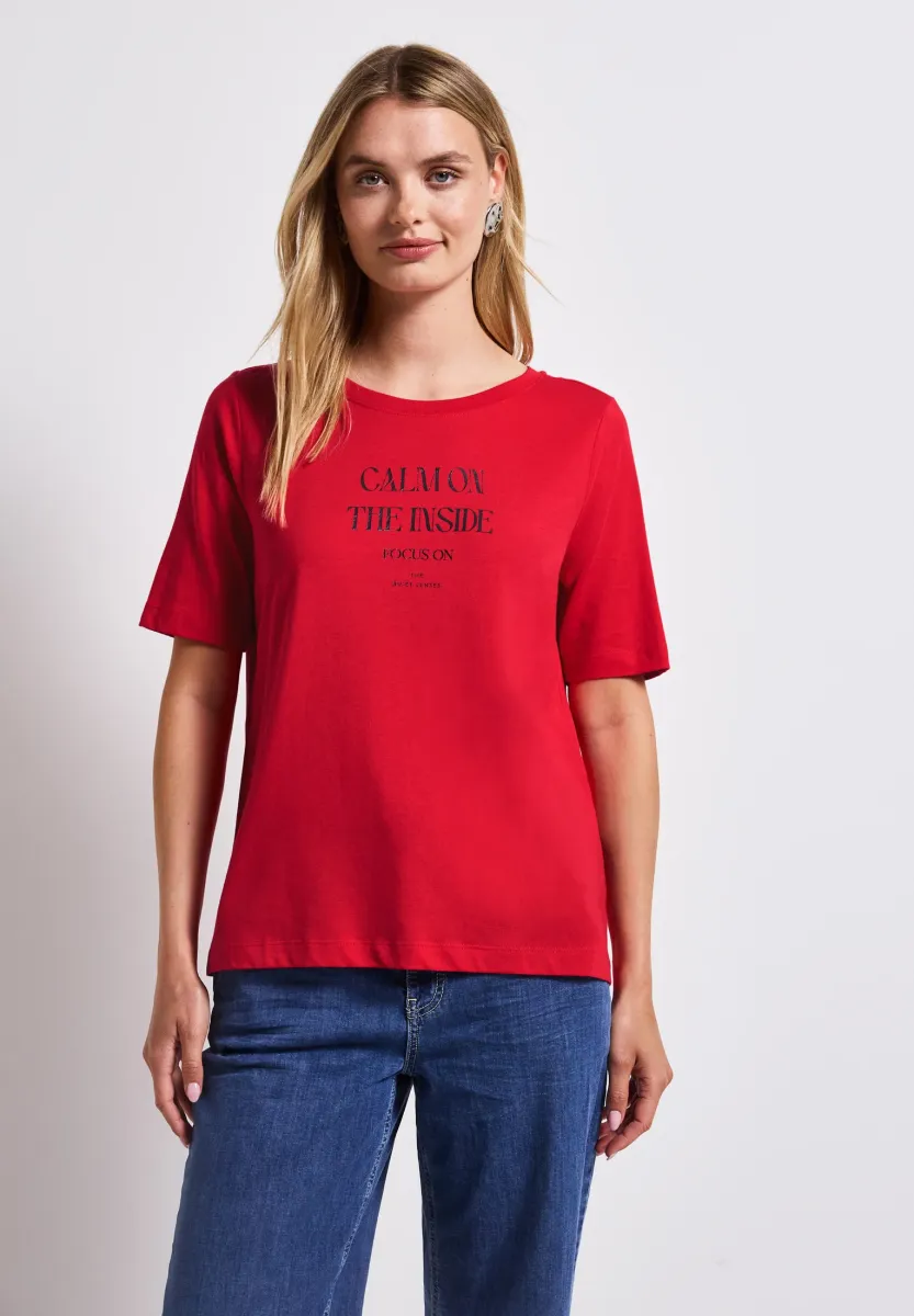 SOFTES MIT WORDING - T-Shirt print - rot