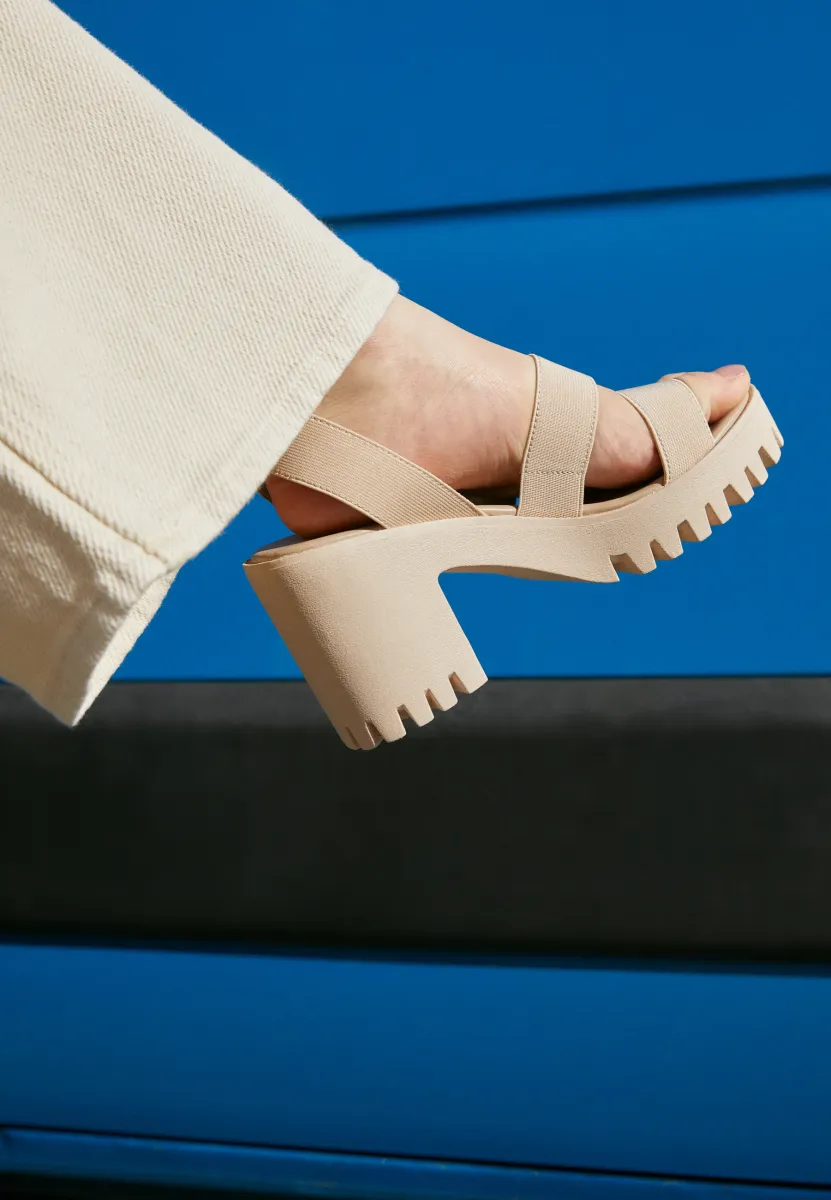 SOHOO - High Heel Sandalette - sand/bone