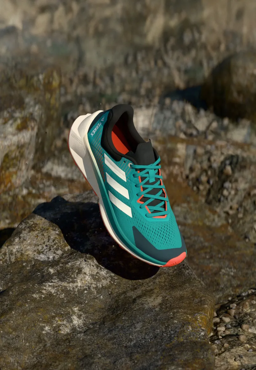 SOULSTRIDE FLOW - Laufschuh Trail - pure teal/off white/semi impact orange
