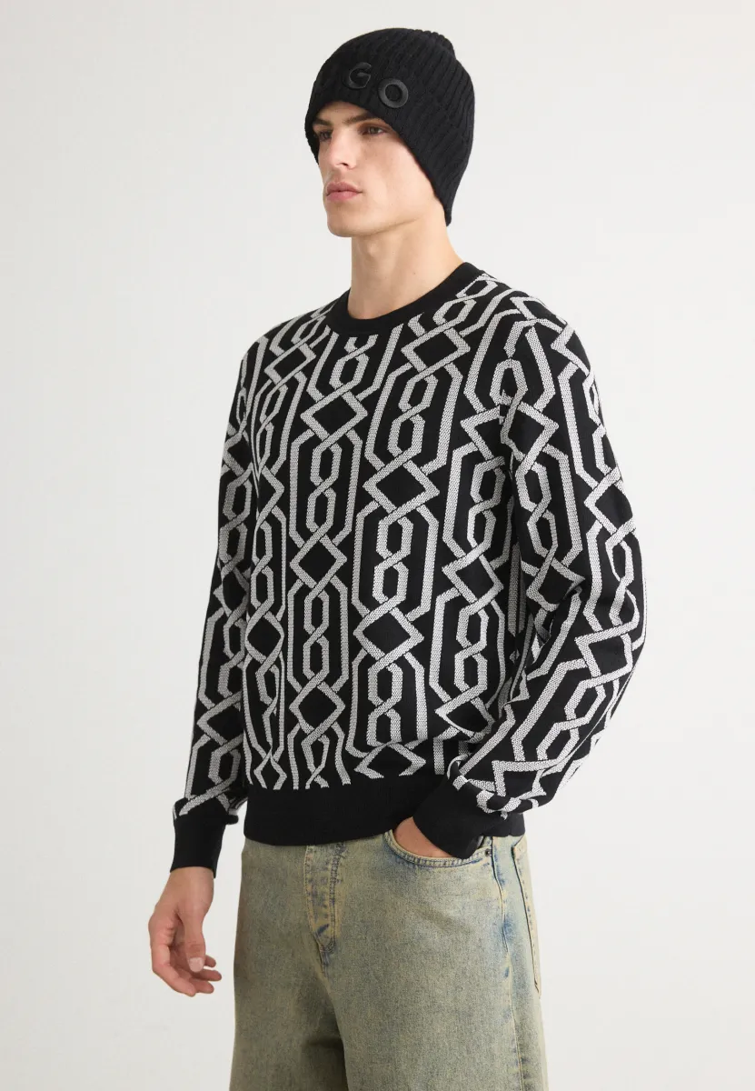 SOUVAWN - Strickpullover - black