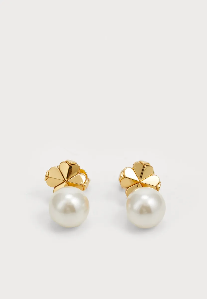 SPADE FLOWER PEARL DROP EARRINGS - Ohrringe - gold-coloured
