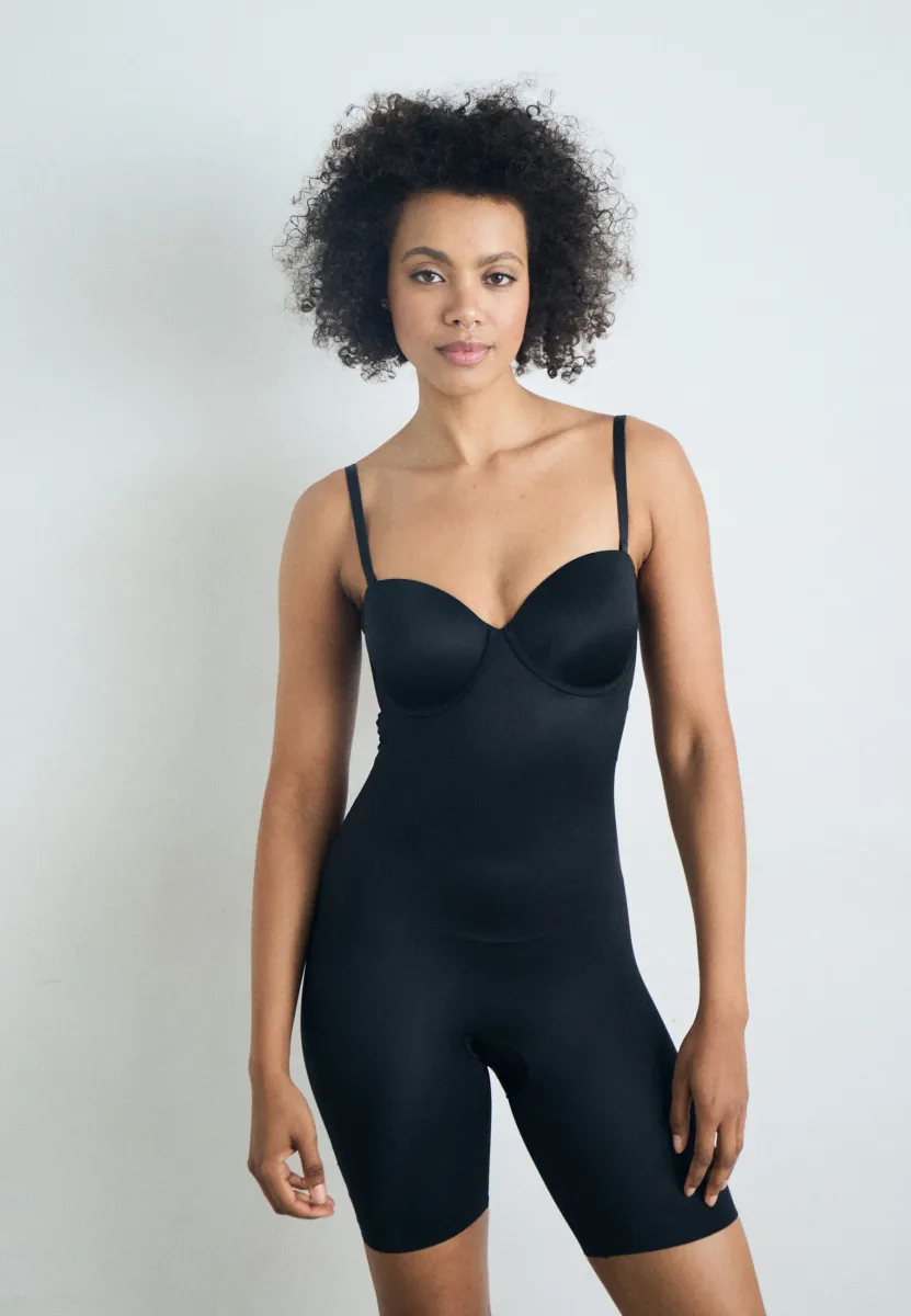SPANXSHAPE™ SUIT YOUR FANCY STRAPLESS CUPPED MID-THIGH BODYSUIT - Body - very black
