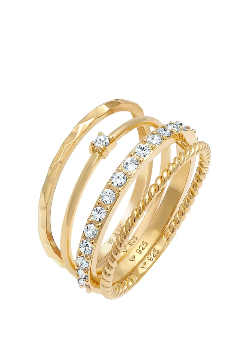 SPARKLING STACK - MIT KRISTALLEN VON SWAROVSKI® - Ring - gold-coloured
