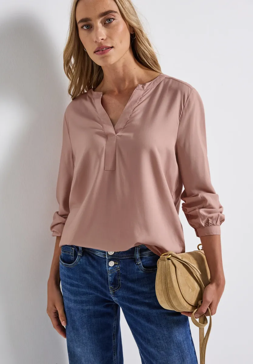 SPLIT NECK - Bluse - rosa