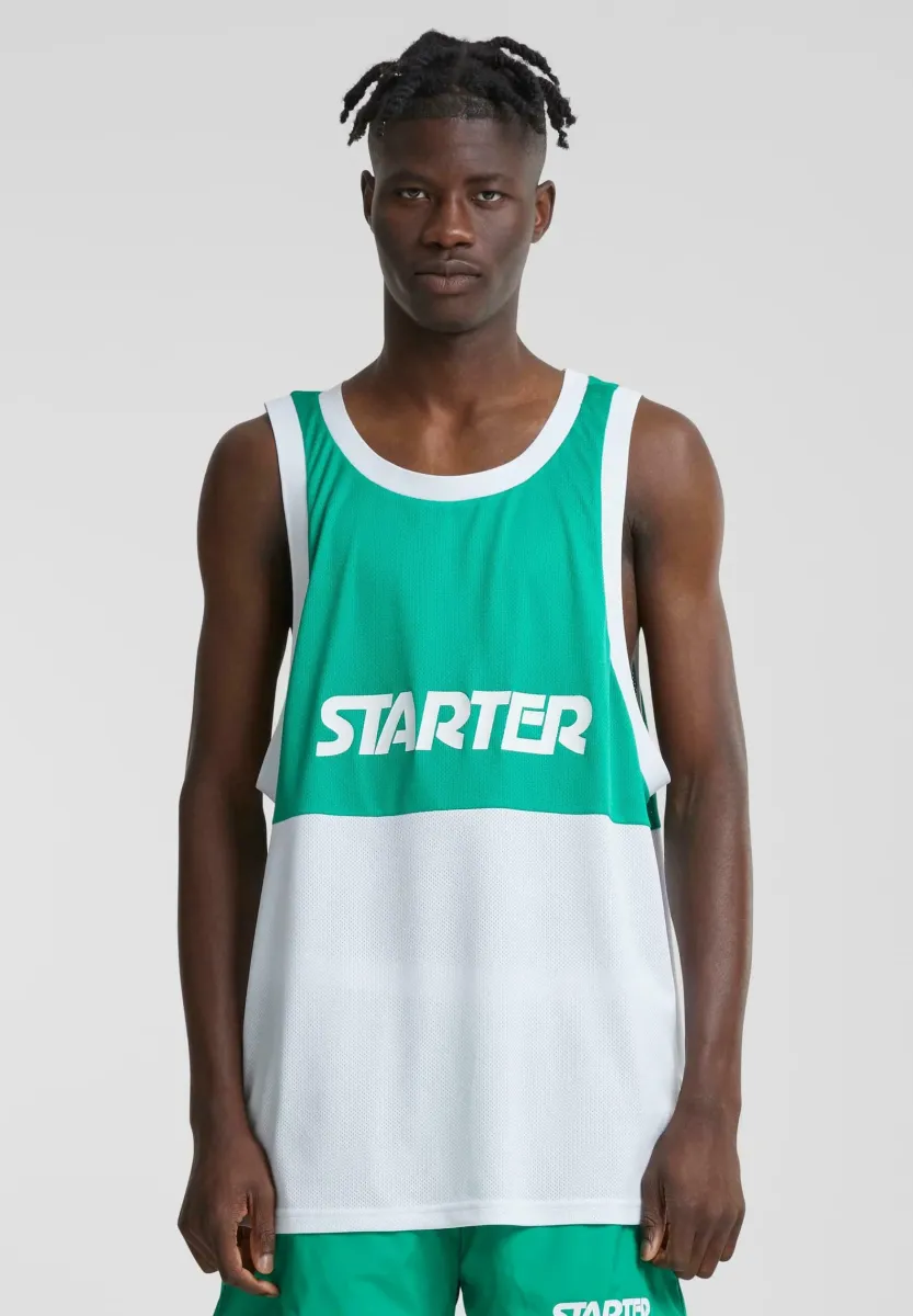 SPLIT TANK - Top - cgreen white