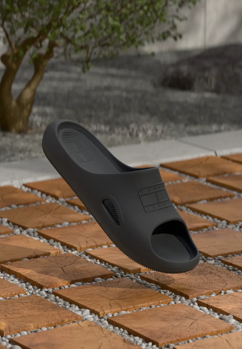SPORTY POOL SLIDE - Pantolette flach - black