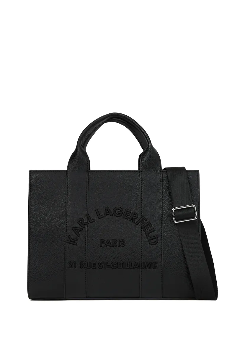 SQUARE TOTE - Umhängetasche - black