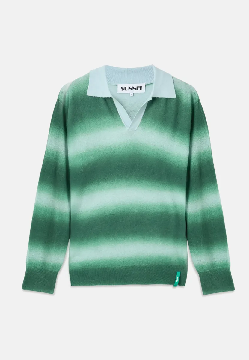 SRTIPED UNISEX - Strickpullover - green/alice blue