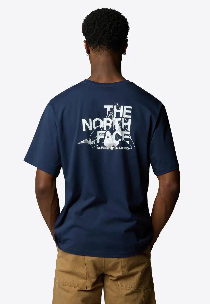 SS MOUNTAIN SKETCH - T-Shirt print - summit navy tnf white