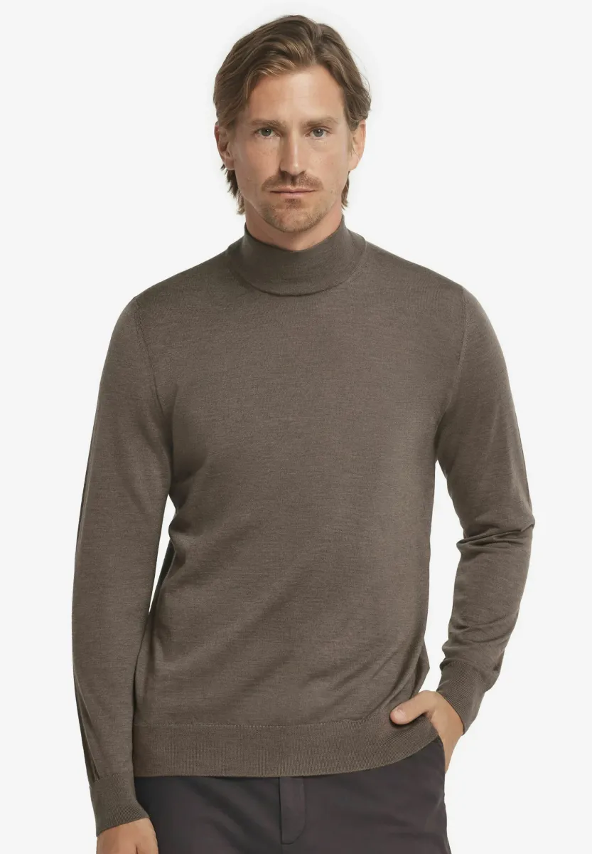 STAND-UP COLLAR - Strickpullover - braun tortora melange