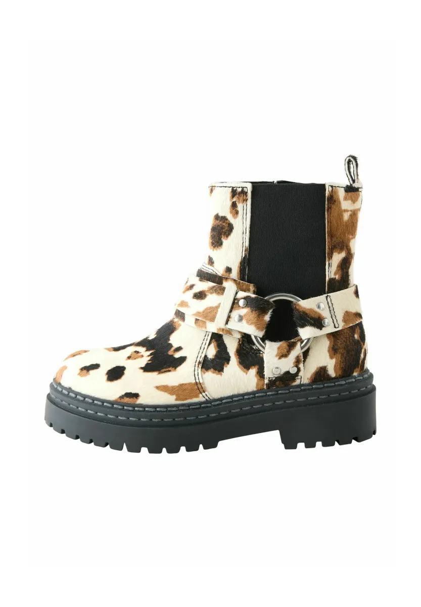 STANDARD FIT- CHUNKY HARNESS - Cowboy-/Bikerstiefelette - cow print