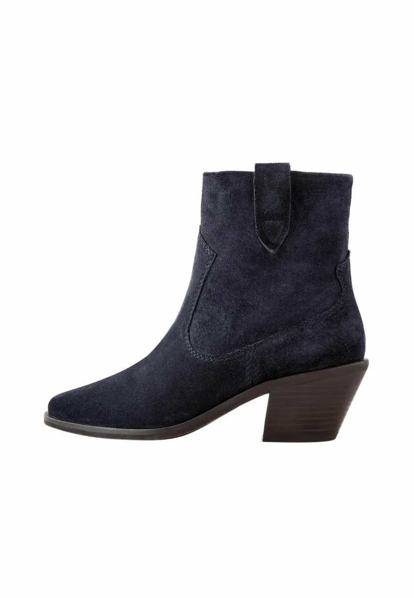 STANDARD WIDE FIT-FOREVER COMFORT BLOCK HEEL - Cowboy-/Bikerstiefelette - new navy blue suede