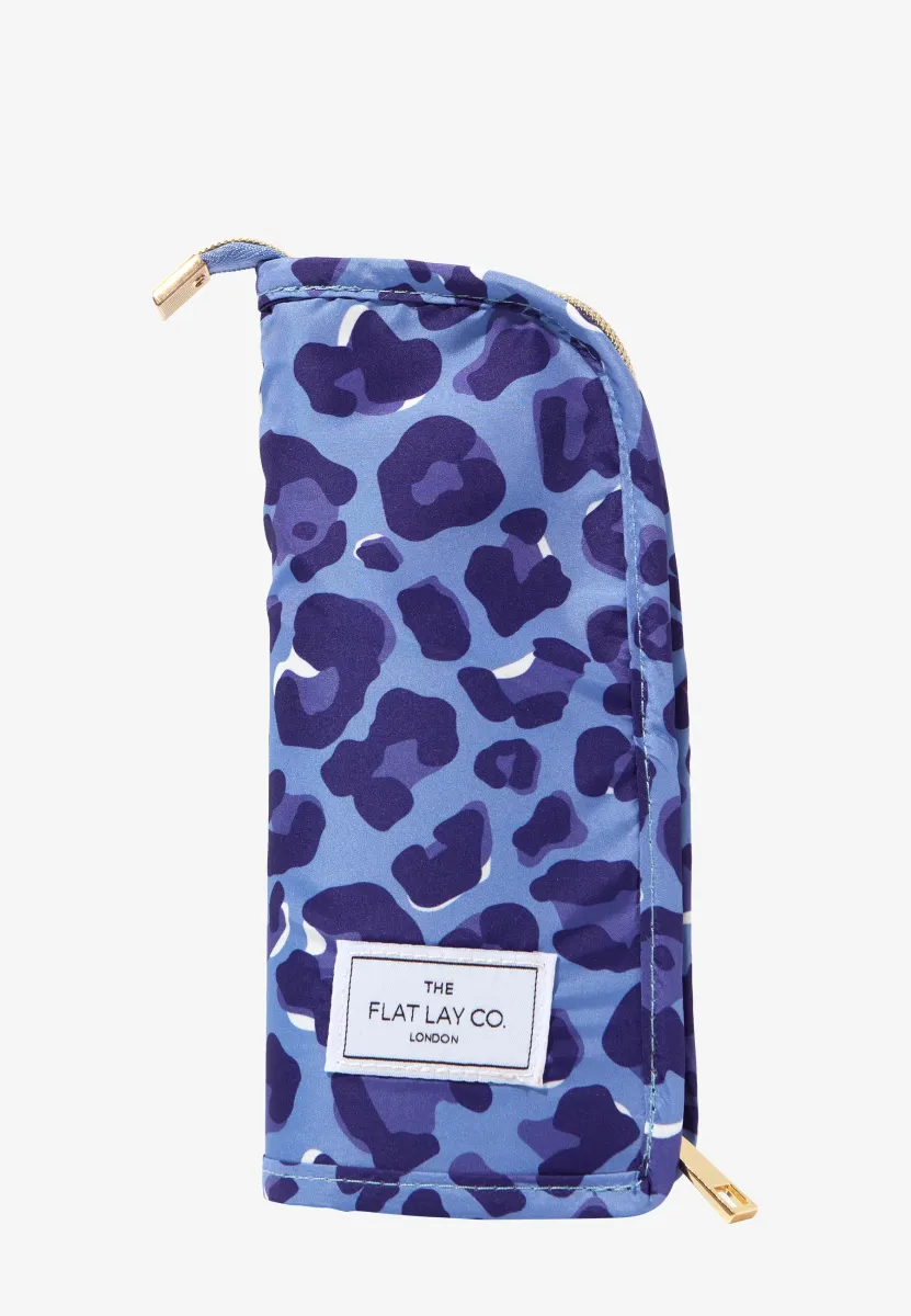 STANDING MAKEUP BRUSH CASE - Kosmetiktasche - blue leopard