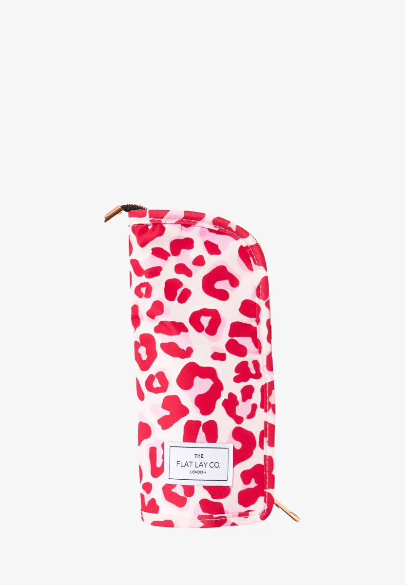STANDING MAKEUP BRUSH CASE - Kosmetiktasche - pink leopard