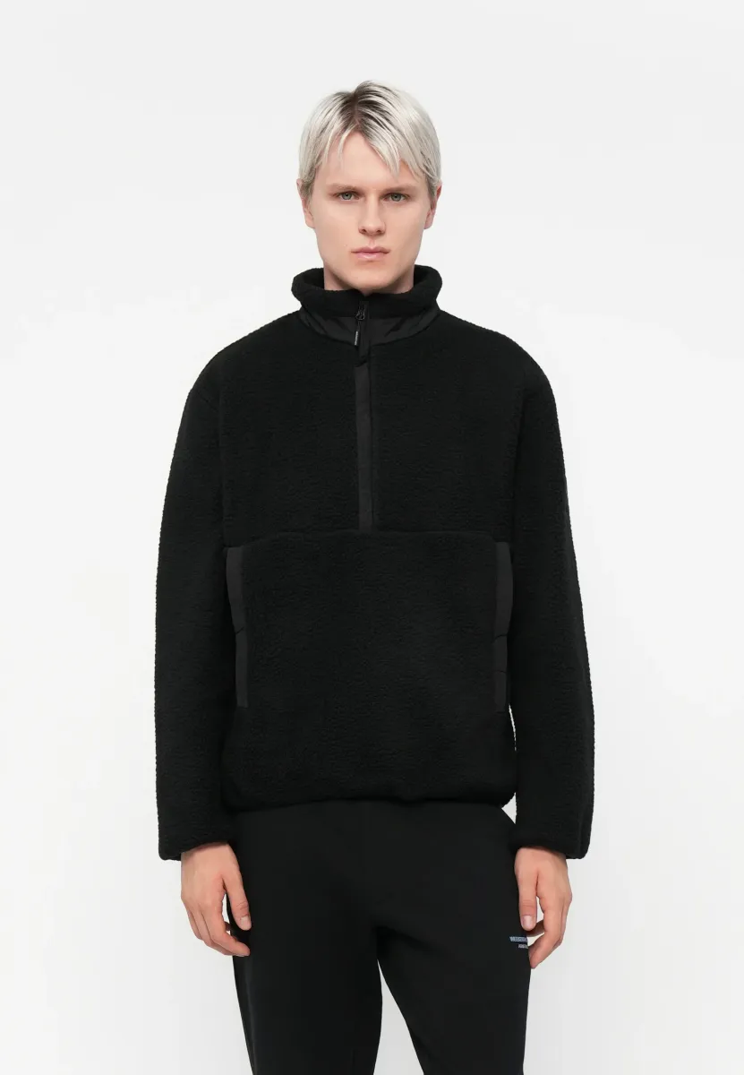 STANIER - Fleecepullover - black