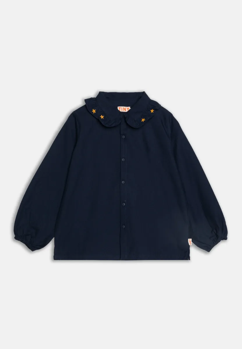 STARS FRILL COLLAR - Bluse - navy/warm blue