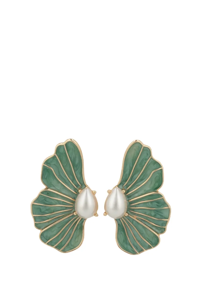 STATEMENT - Ohrringe - green/gold-coloured