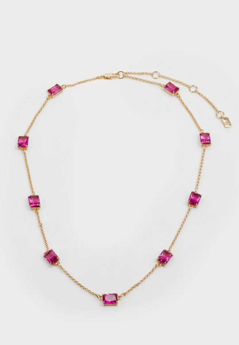 STATION COLLAR - Halskette - gold-coloured/fuchsia