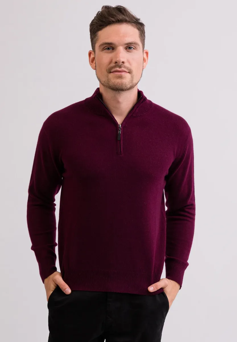STEHKRAGEN  - Strickjacke - cranberry rot