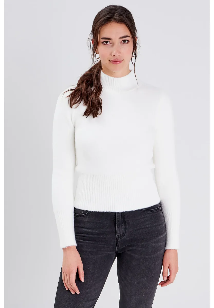 STEHKRAGEN - Strickpullover - ecru