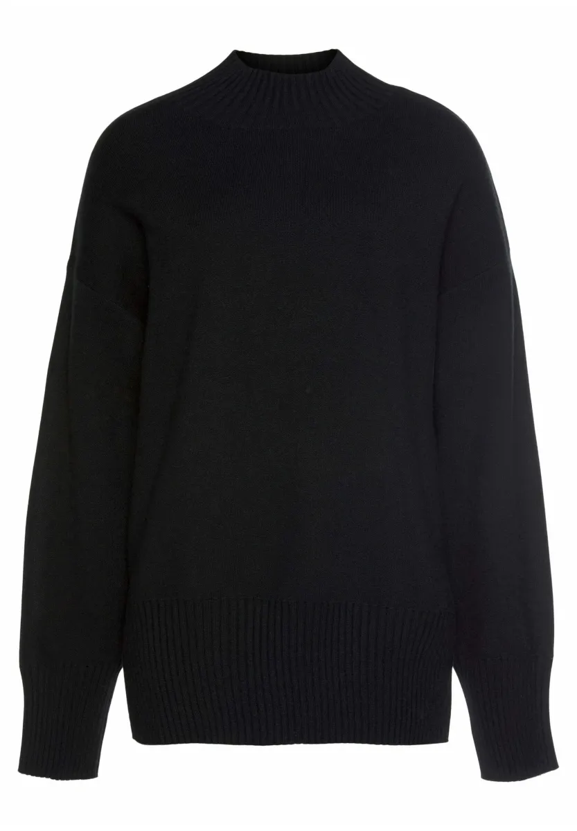 STEHKRAGENPULLOVER - Strickpullover - schwarz