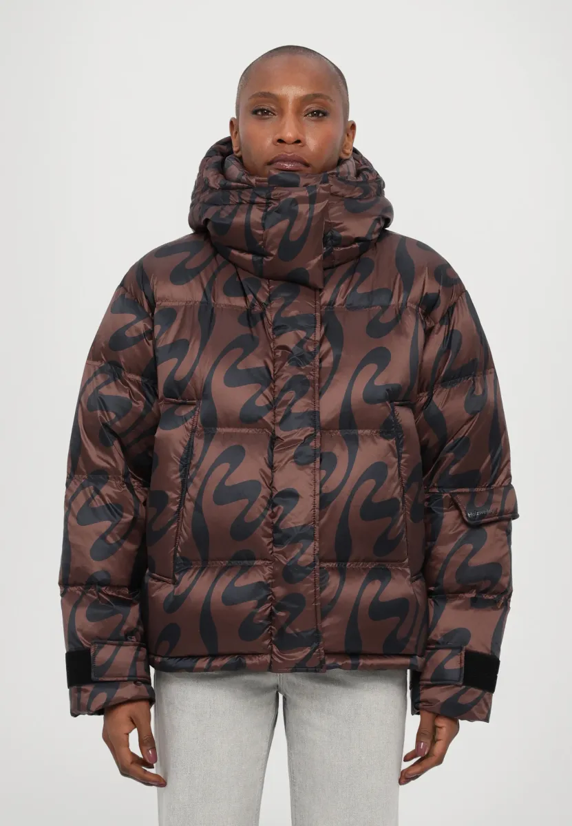 STEILIA PRINT SHORT JACKET - Daunenjacke - dark brown