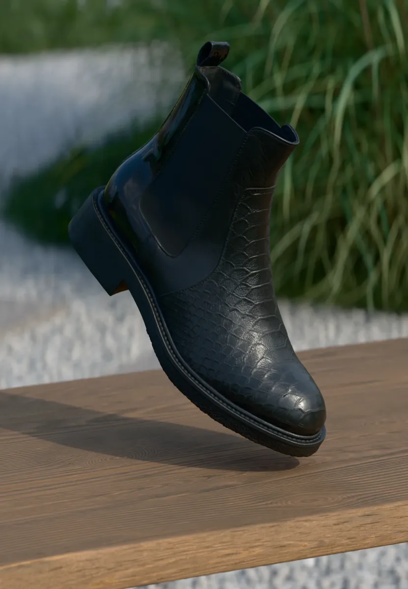 Stiefelette - black/blue catargo