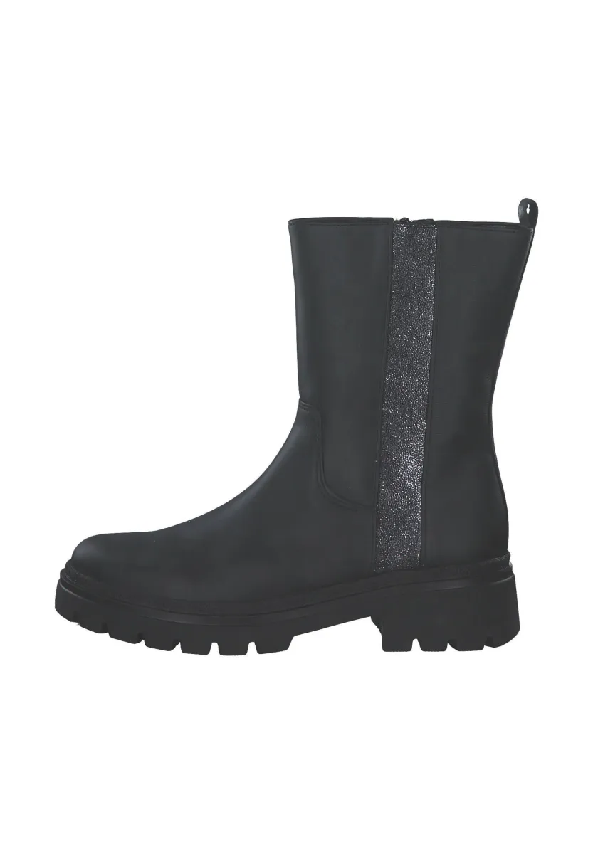 Stiefelette - schw anthr micro