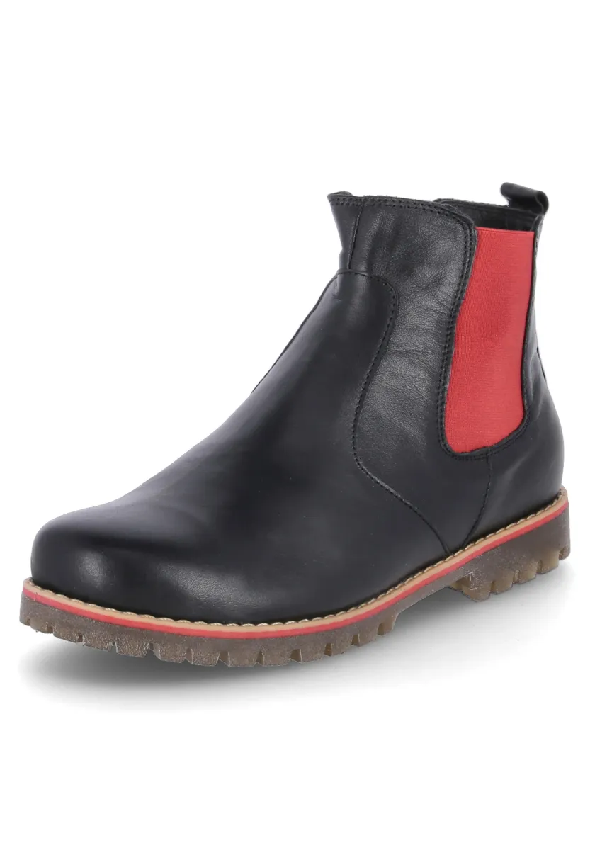 Stiefelette - schwarz rot