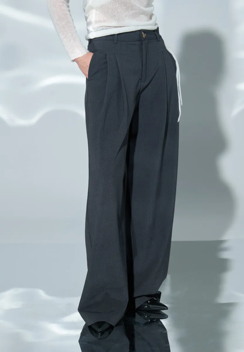 Stoffhose - mottled dark grey