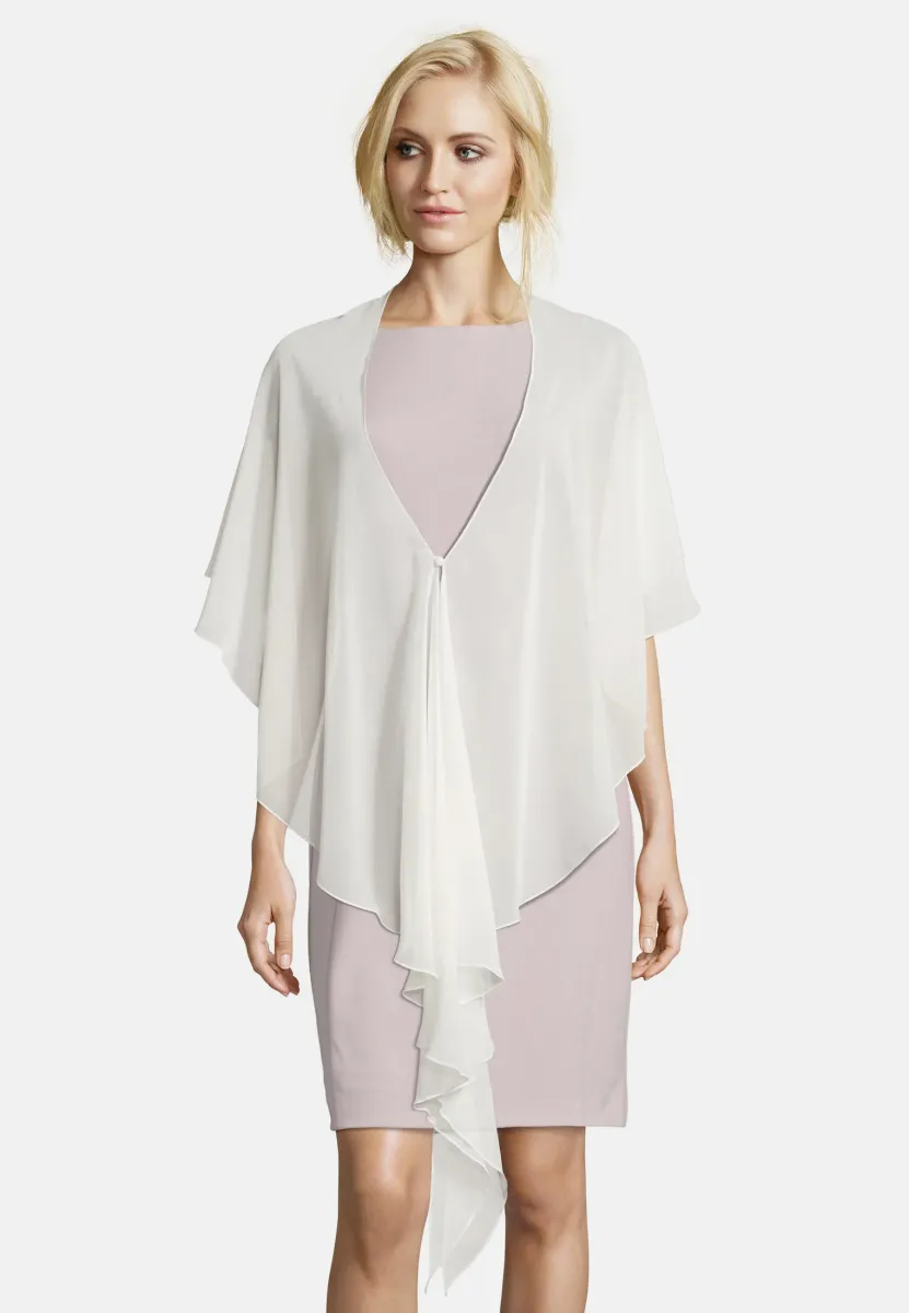 STOLA MIT VOLANT - Cape - white