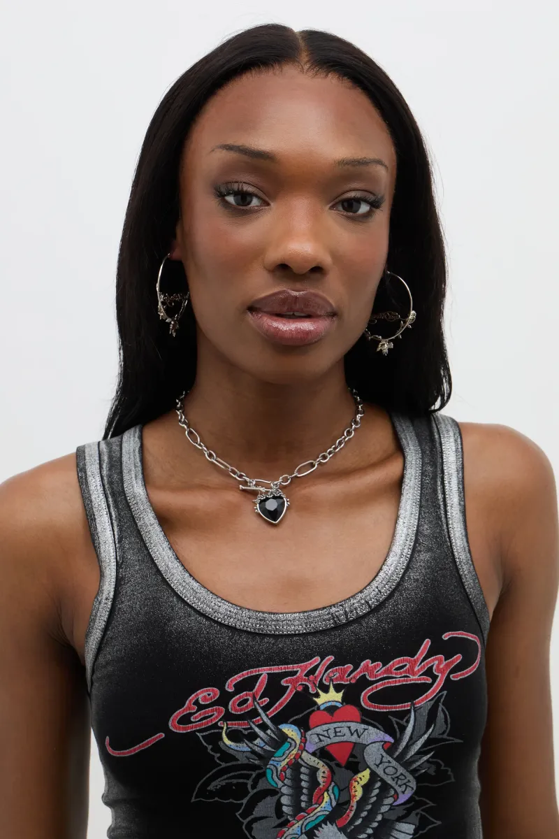 STONE CHAIN NECKLACE UNISEX - Halskette - silver-coloured